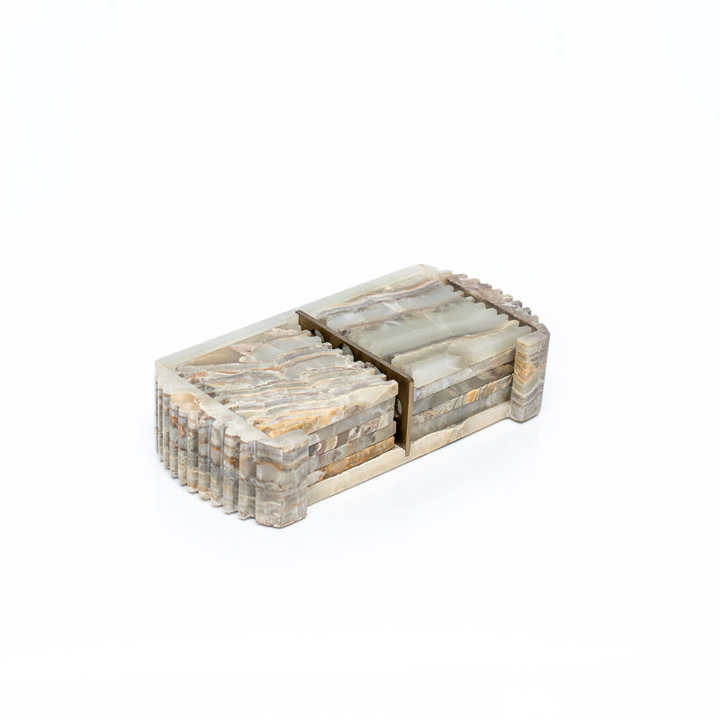 Crenelle Coasters: Grey Onyx - Large