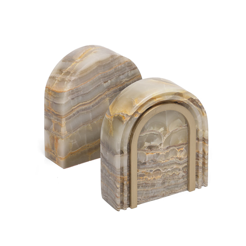 Geō Bookend - Grey Onyx