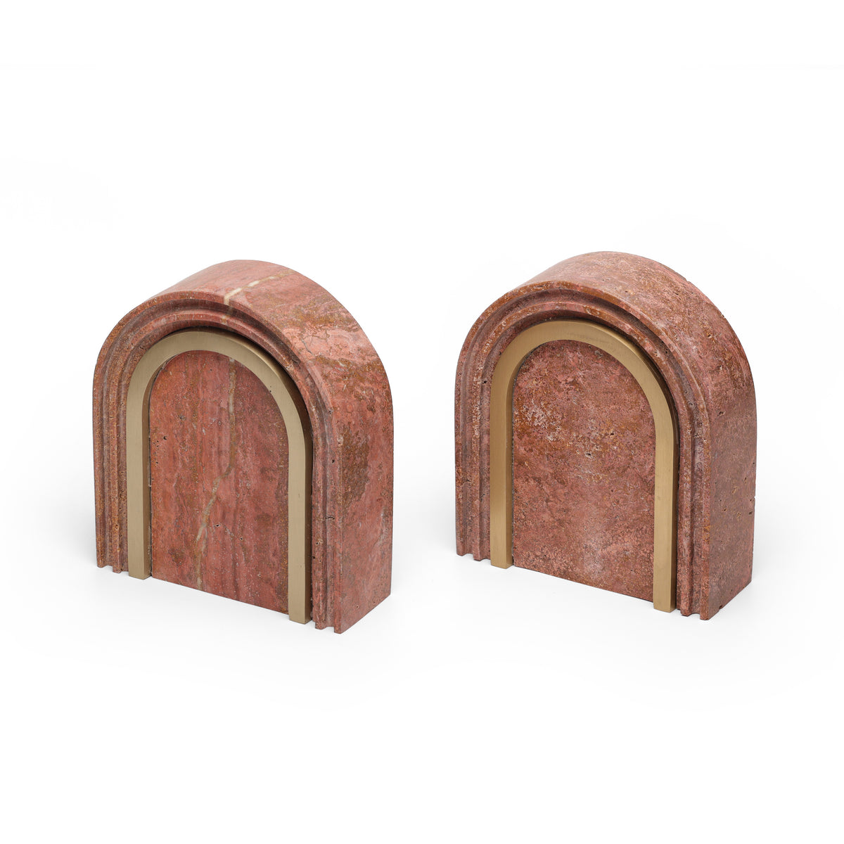 Geō Bookend - Rosso Travertine