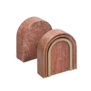Geō Bookend - Rosso Travertine