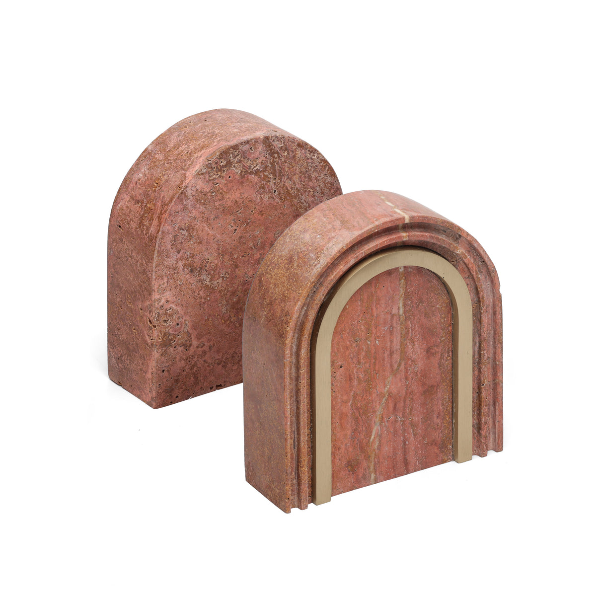 Geō Bookend - Rosso Travertine