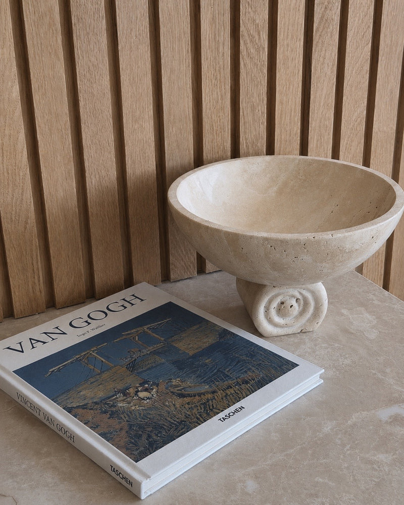 Ionic Bowl  - Beige Travertine